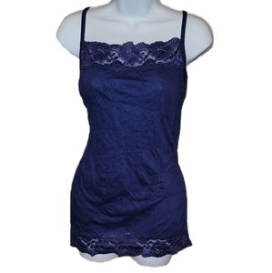 Maurices 2X Navy Blue Lace Tank Top